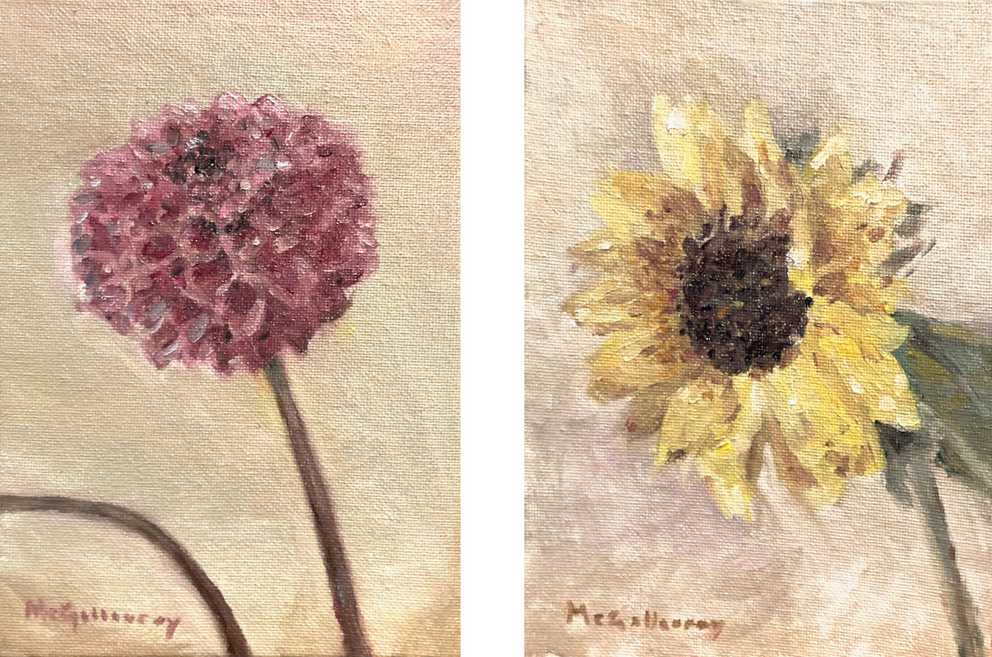 Dahlia and sunflower